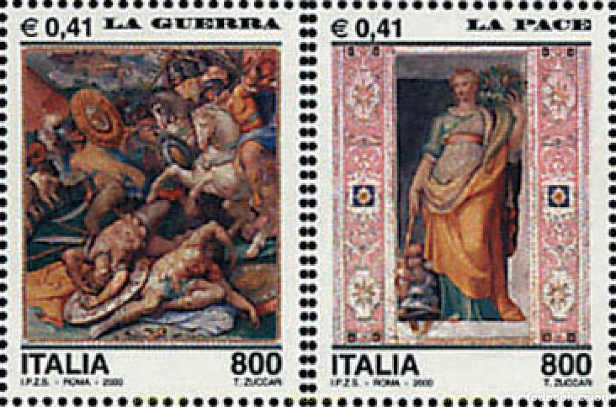 Sellos: 135006 MNH ITALIA 2000 EL A&Ntilde;O 2000. LA GUERRA-LA PAZ
