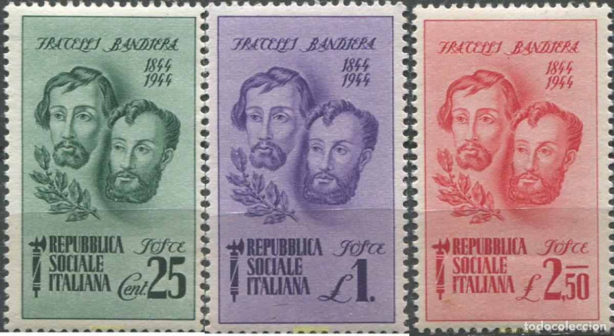 Sellos: 633022 HINGED ITALIA 1944 CENTENARIO DE LA MUERTE DE LOS HERMANOS BANDIERA