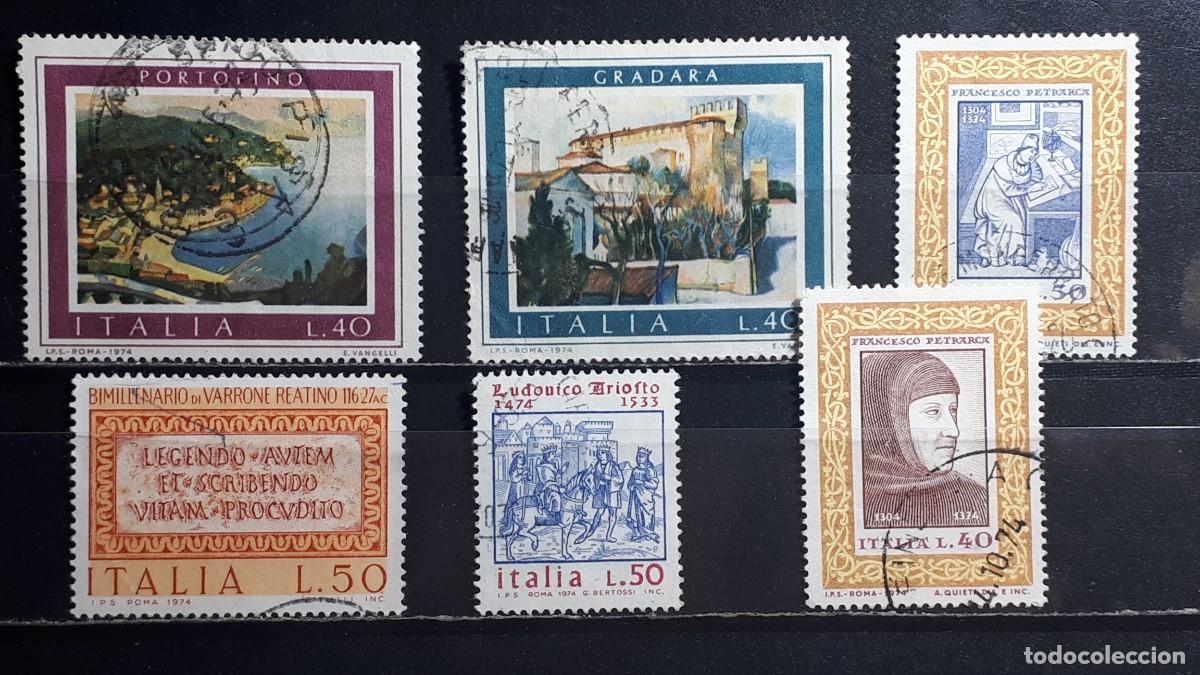 Sellos: ITALIA. A&Ntilde;O 1974. &deg;. YVERT 1188/9, 1192/3, 1194, 1195