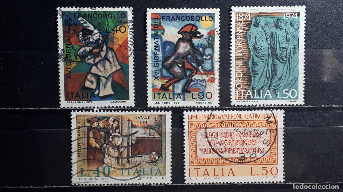 Sellos: ITALIA. A&Ntilde;O 1974. &deg;. YVERT 1195, 1203/5, 1207