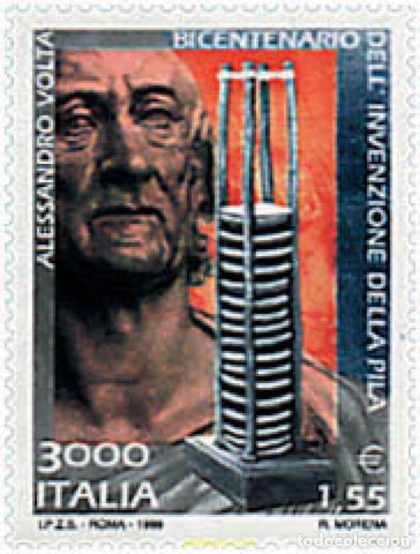 Sellos: 55492 MNH ITALIA 1999 BICENTENARIO DE LA INVENCION DE LA PILA