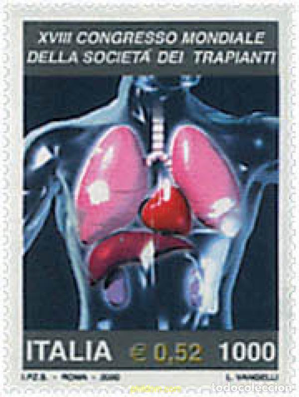 Briefmarken: 58794 MNH ITALIA 2000 XVIII CONFERENCIA MUNDIAL DE TRANSPLANTES