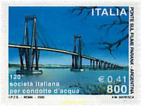 Briefmarken: 58838 MNH ITALIA 2000 120 ANIVERSARIO DE LA SOCIEDAD ITALIANA POR LOS CONDUCTOS DEL AGUA