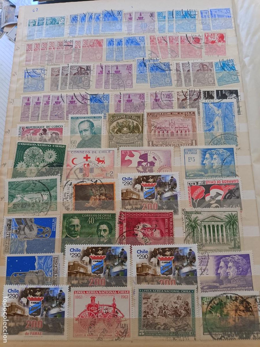 Stamps: Lote de sellos mundiales, Chile y Alemania oriental