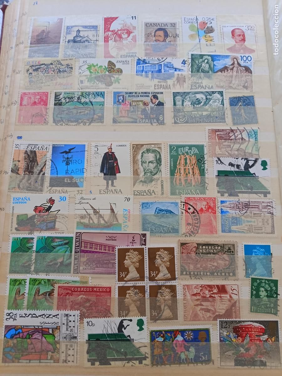 Stamps: Lote de sellos mundiales y de Espa&ntilde;a