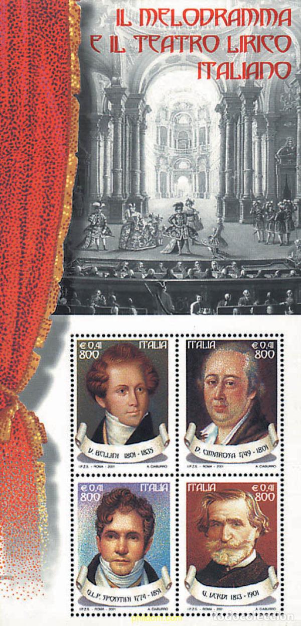 Briefmarken: 66793 MNH ITALIA 2001 EL MELODRAMA Y LA LIRICA ITALIANA