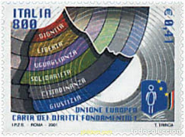 Sellos: 78227 MNH ITALIA 2001 CARTA DE LOS DERECHOS FUNDAMENTALES DE LAS PERSONAS