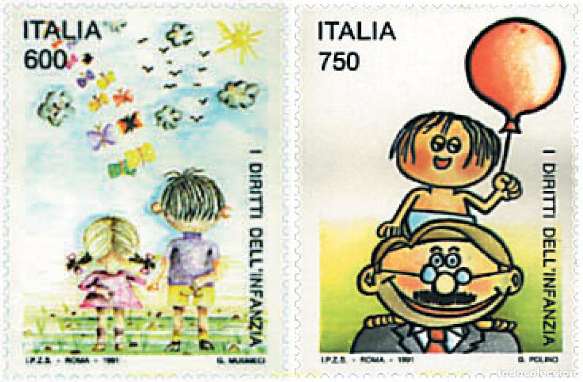 Sellos: 76111 MNH ITALIA 1991 CONVENCION SOBRE LOS DERECHOS DEL LOS NI&Ntilde;OS