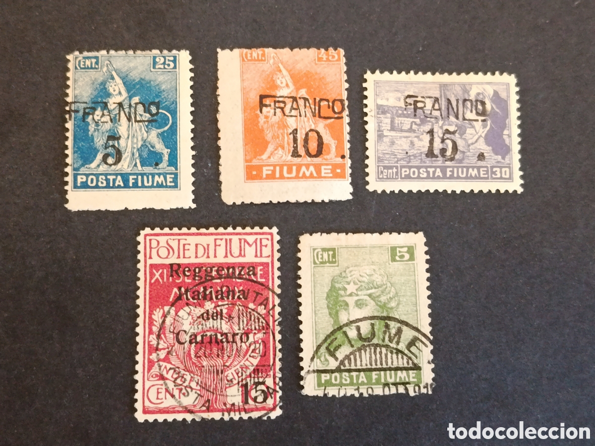 Stamps: ITALIA. VENETO. POSTA FIUME. HABILITADOS.