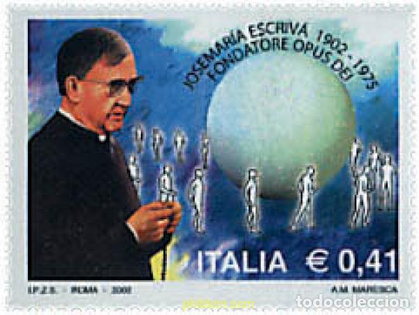 Sellos: 88484 MNH ITALIA 2002 CENTENARIO DEL NACIMIENTO DE JOSEMARIA ESCRIVA DE BALAGUER