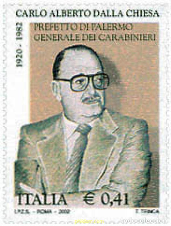 Sellos: 101536 MNH ITALIA 2002 20 ANIVERSARIO DE LA MUERTE DE CARLO ALBERTO DALLA CHIESA