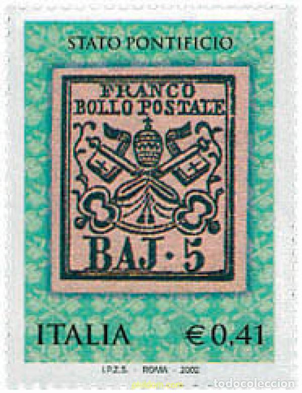 Sellos: 101938 MNH ITALIA 2002 150 ANIVERSARIO DE LOS PRIMEROS SELLOS DE LOS ESTADOS PONTIFICIOS