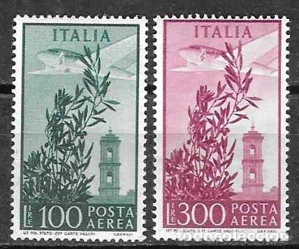 Sellos: SELLOS** ITALIA 1948, CORREO AEREO YT 131/ 32
