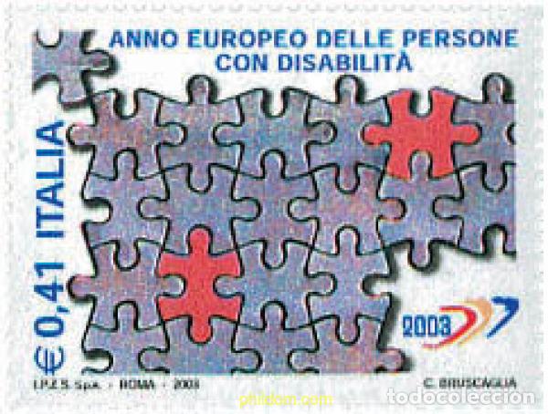 Sellos: 118012 MNH ITALIA 2003 A&Ntilde;O EUROPEO DE LAS PERSONAS CON DISCAPACIDAD