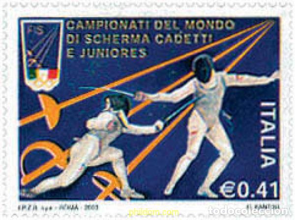 Sellos: 122541 MNH ITALIA 2003 CAMPEONATO MUNDIAL DE ESGRIMA DE CADETES Y JUNIORS