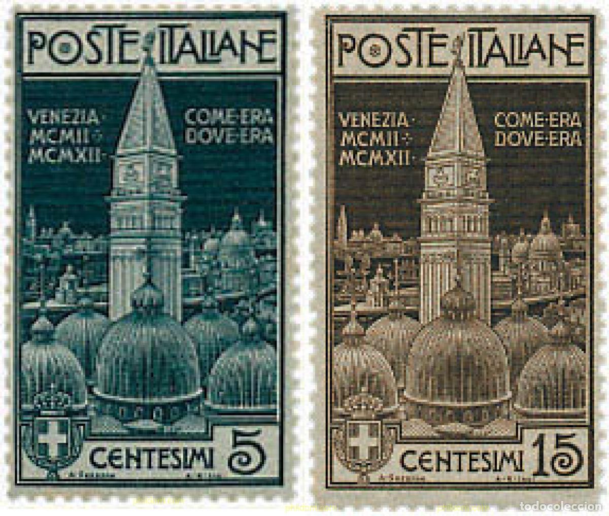Stamps: 329570 HINGED ITALIA 1912 RECONSTRUCCION DEL CAMPANARIO DE SAN MARCO DE VENECIA
