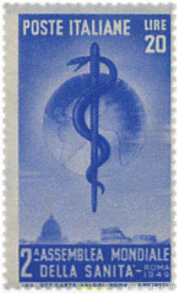 Sellos: 619068 HINGED ITALIA 1949 2 ASAMBLEA GENERAL DE LA ORGANIZACION MUNDIAL DE LA SALUD