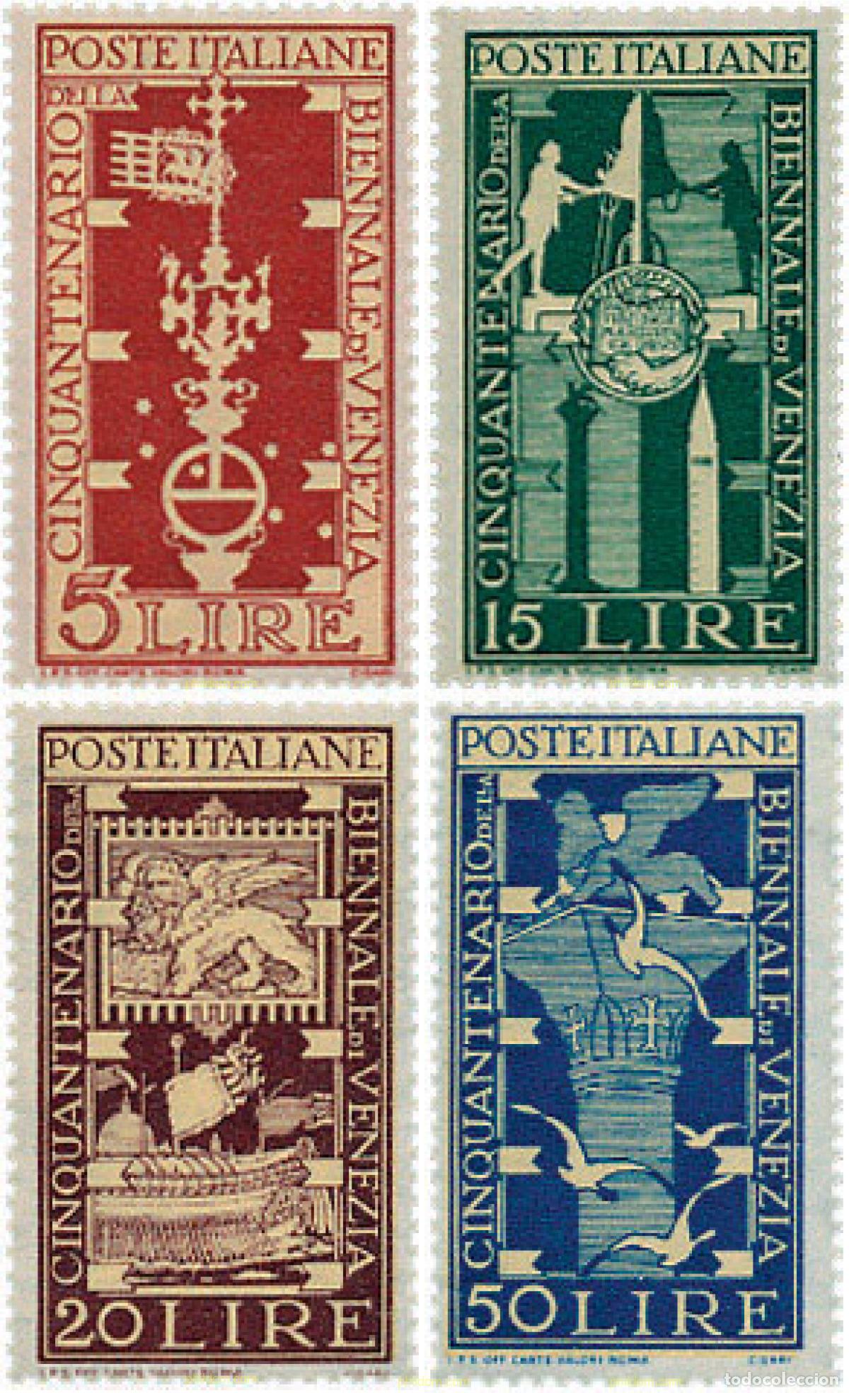 Briefmarken: 124295 MNH ITALIA 1949 50 A&Ntilde;OS DE LA BIENAL DE ARTE DE VENECIA