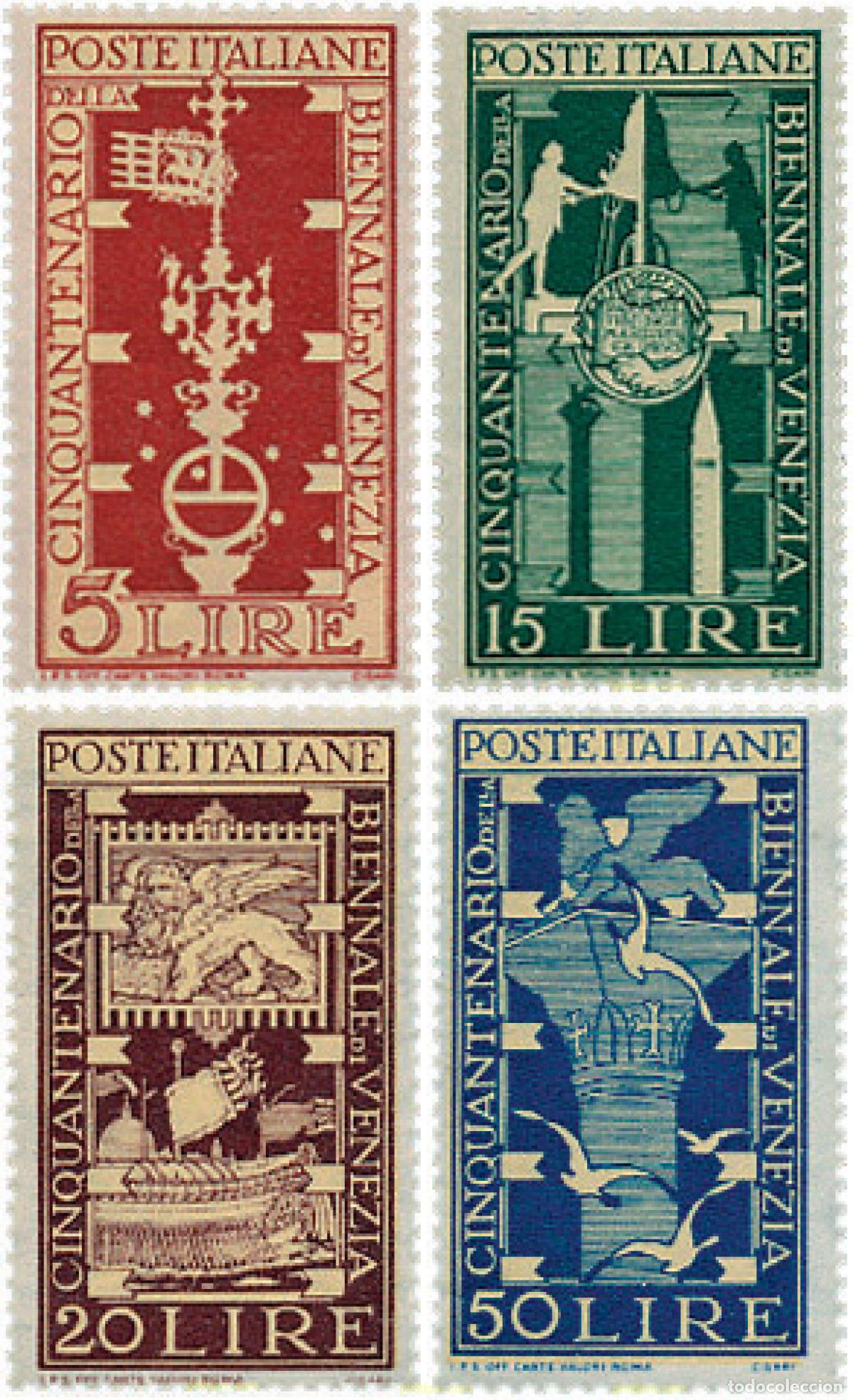 Timbres: 217111 HINGED ITALIA 1949 50 A&Ntilde;OS DE LA BIENAL DE ARTE DE VENECIA