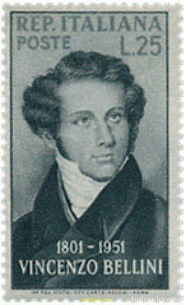 Timbres: 124348 MNH ITALIA 1952 150 ANIVERSARIO DEL NACIMIENTO DE VINCENZO BELLINI