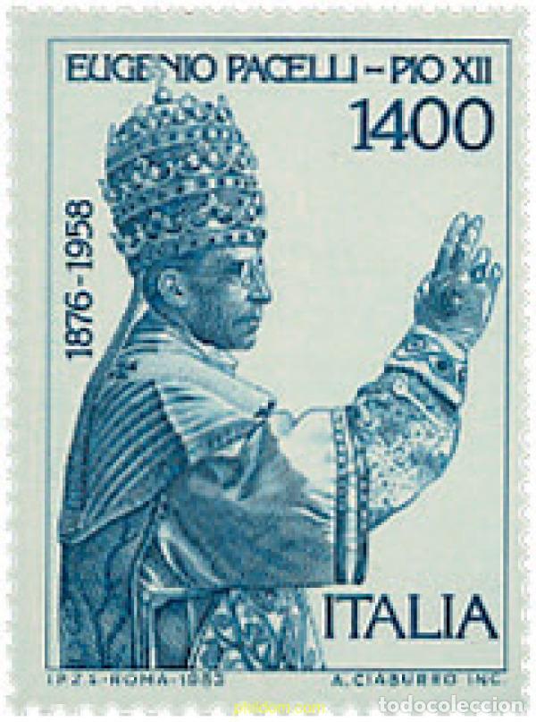Sellos: 124526 MNH ITALIA 1983 25 ANIVERSARIO DE LA MUERTE DEL PAPA PIUS XII