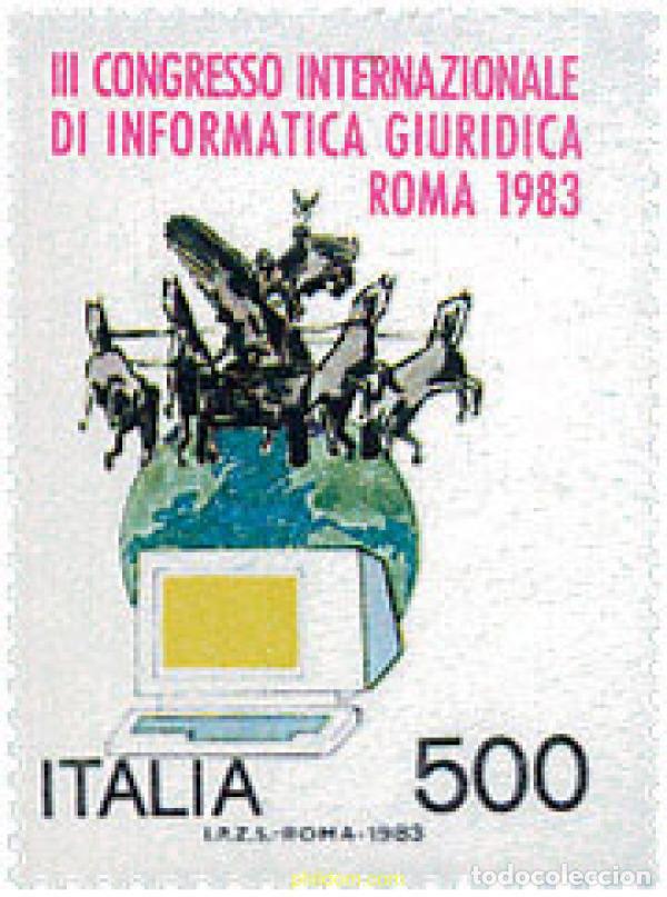 Sellos: 124531 MNH ITALIA 1983 3 CONGRESO INTERNACIONAL DE INFORMATICA JURIDICA