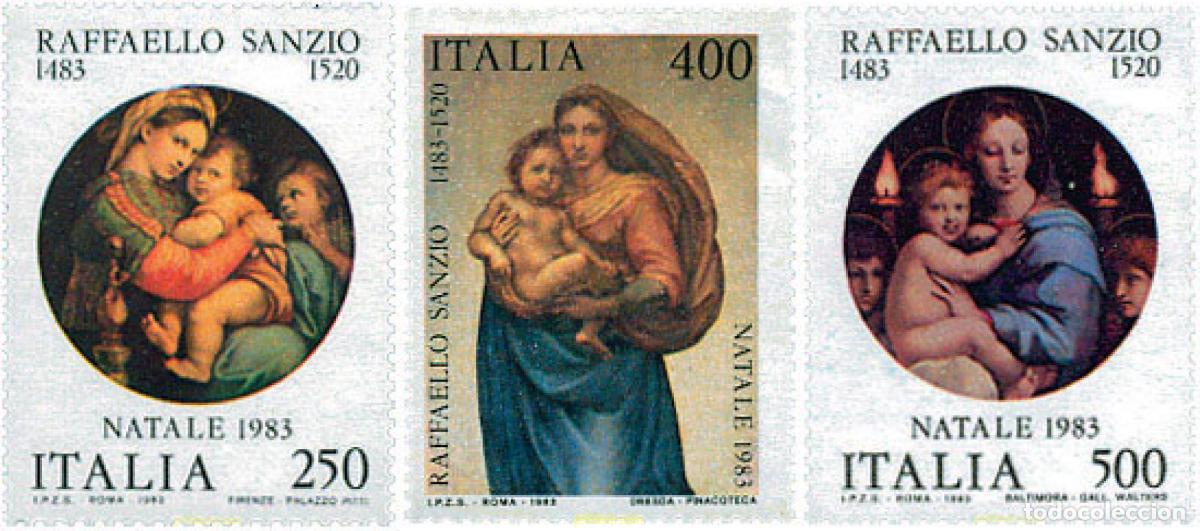 Timbres: 124546 MNH ITALIA 1983 NAVIDAD. 500 ANIVERSARIO DEL NACIMIENTO DE RAFFAELLO SANZIO