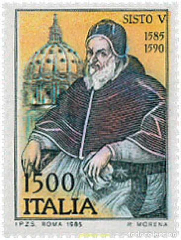 Sellos: 124571 MNH ITALIA 1985 400 A&Ntilde;OS DEL PONTIFICADO DEL PAPA SIXTUS V