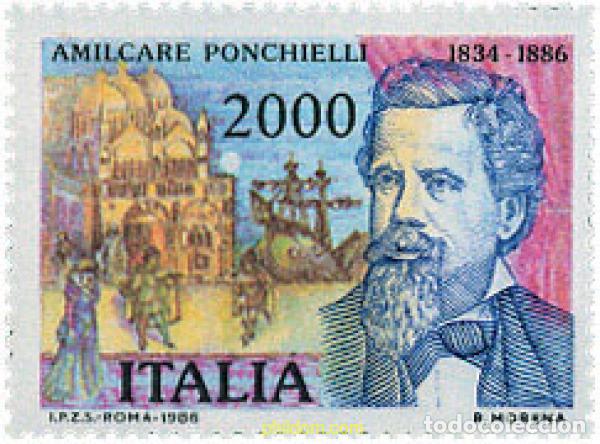 Sellos: 124585 MNH ITALIA 1986 CENTENARIO DE LA MUERTE DE AMILCARE PONCHIELLI