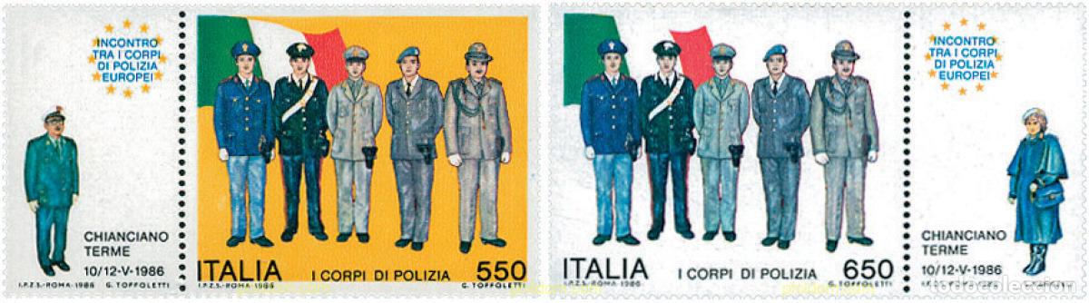 Sellos: 124588 MNH ITALIA 1986 CUERPOS DE POLICIA