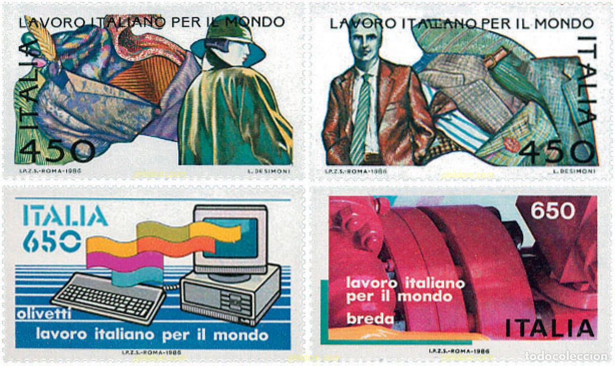 Sellos: 124601 MNH ITALIA 1986 TECNOLOGIA ITALIANA EN EL MUNDO