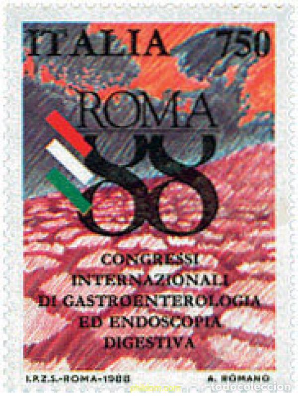 Sellos: 124629 MNH ITALIA 1988 CONGRESO INTERNACIONAL DE GASTROENTEROLOGIA Y ENDOSCOPIA DIGESTIVA