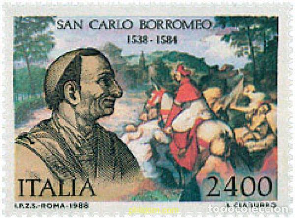 Sellos: 124632 MNH ITALIA 1988 450 ANIVERSARIO DEL NACIMIENTO DE SAN CARLOS BORROMEO