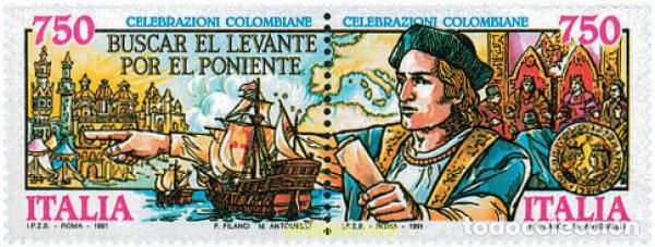 Sellos: 124666 MNH ITALIA 1991 500 ANIVERSARIO DEL DESCUBRIMIENTO DE AMERICA