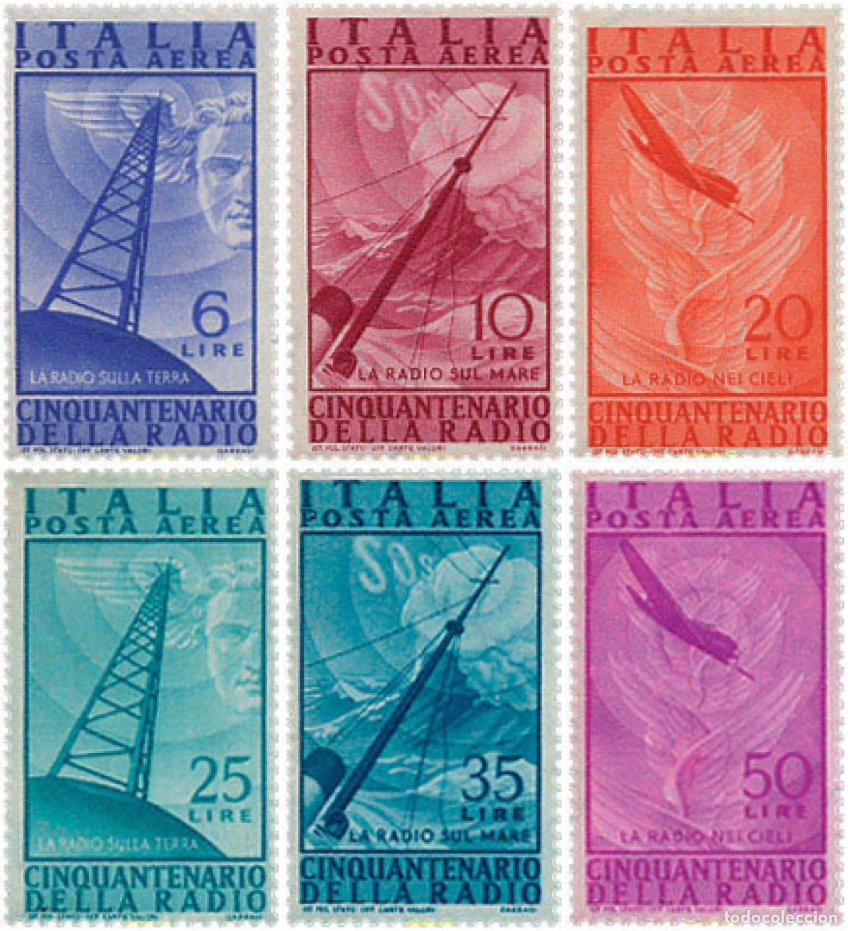 Sellos: 124720 MNH ITALIA 1947 50 ANIVERSARIO DE LA RADIO