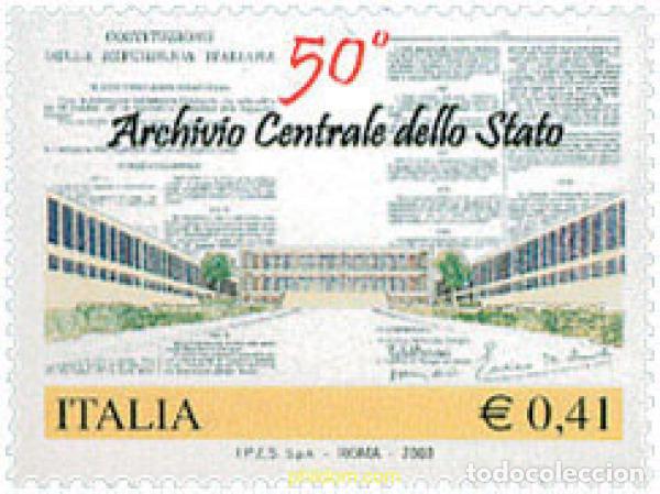 Sellos: 124958 MNH ITALIA 2003 50 ANIVERSARIO DE LOS ARCHIVOS CENTRALES DEL ESTADO