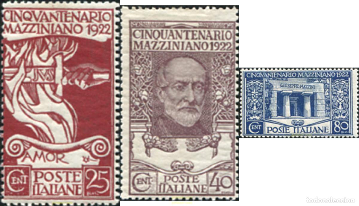 Sellos: 616176 HINGED ITALIA 1922 50 ANIVERSARIO DE LA MUERTE DE MAZZINI