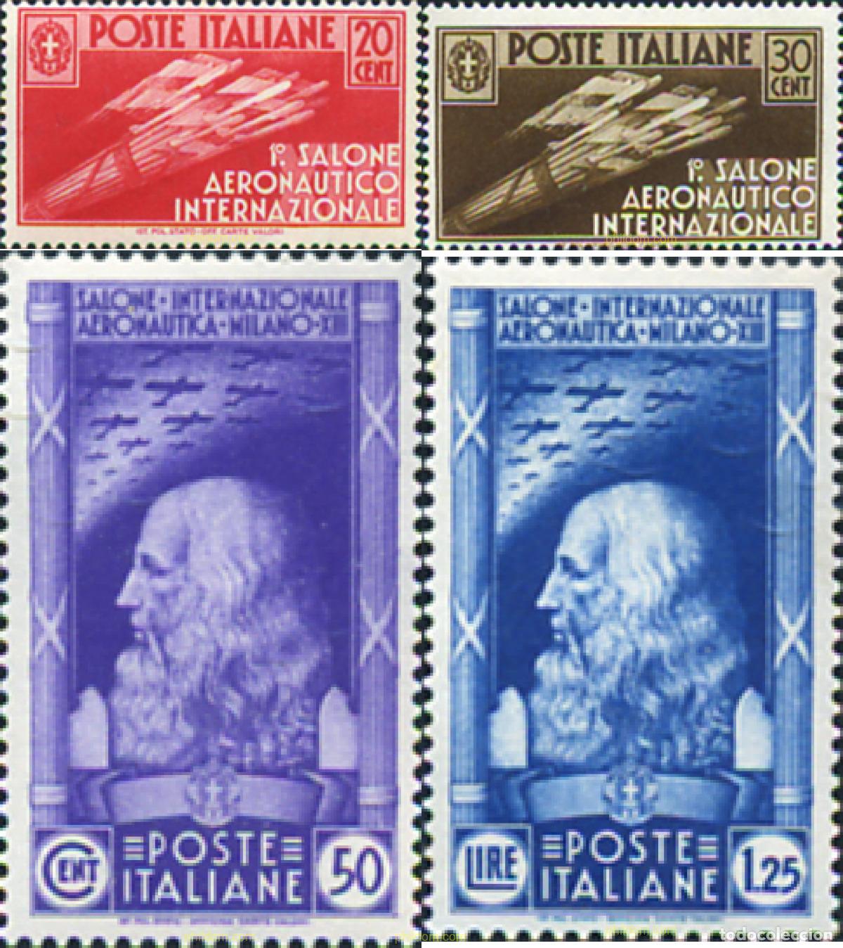 Sellos: 129683 MNH ITALIA 1935 PRIMER SALON AERONAUTICO INTERNACIONAL EN MILAN