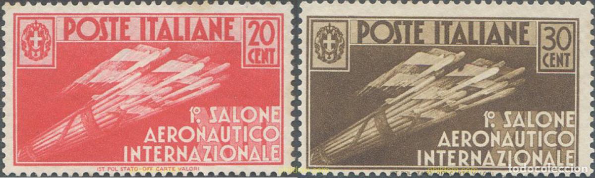 Sellos: 657136 HINGED ITALIA 1935 PRIMER SALON AERONAUTICO INTERNACIONAL EN MILAN