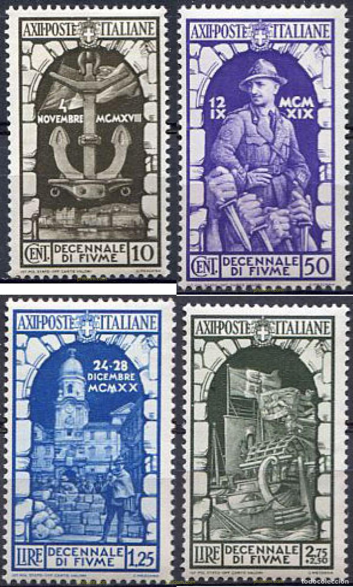 Sellos: 615882 HINGED ITALIA 1934 10 ANIVERSARIO DE LA UNION DE FIUME A ITALIA