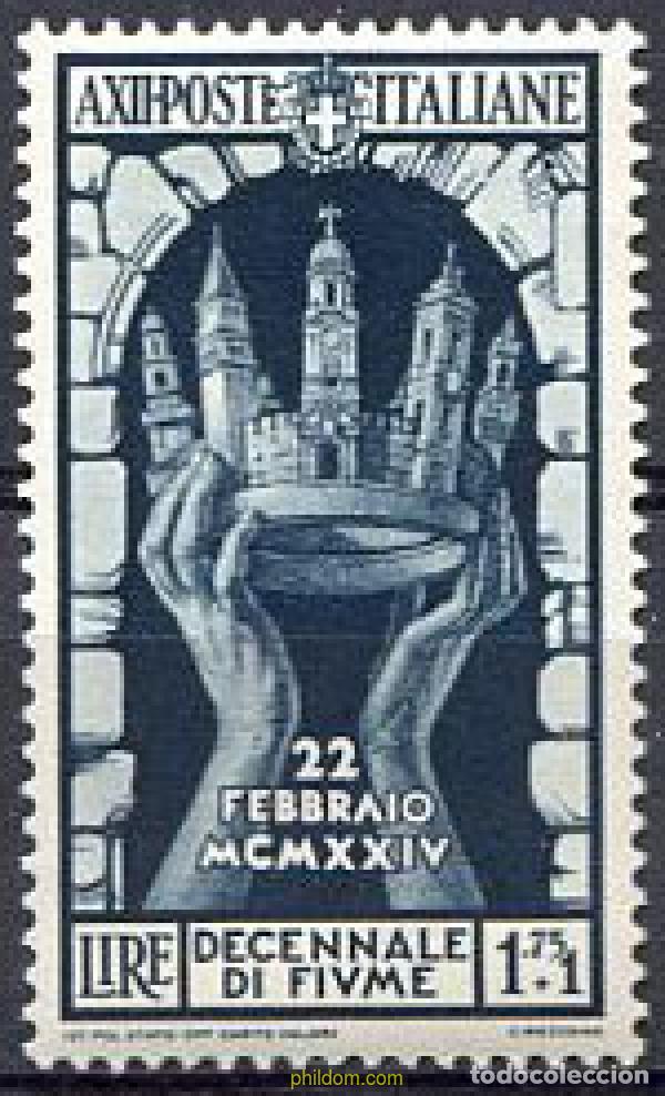 Sellos: 677953 MNH ITALIA 1934 10 ANIVERSARIO DE LA UNION DE FIUME A ITALIA