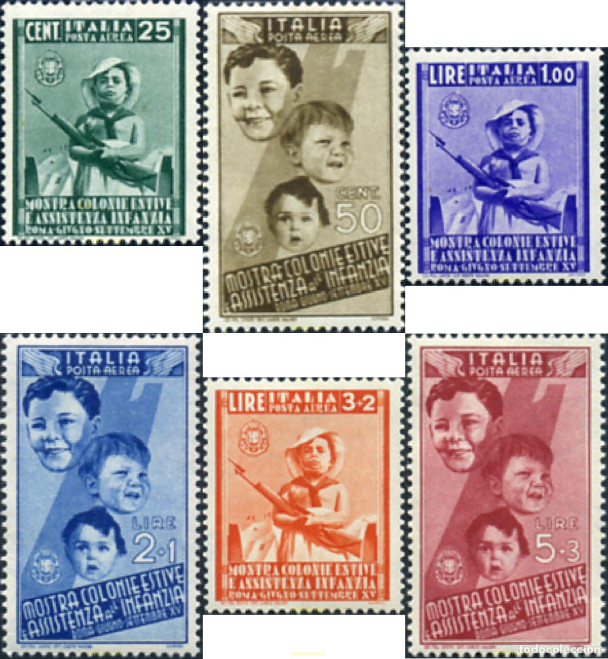 Sellos: 332817 HINGED ITALIA 1937 BENEFICENCIA PARA LOS NI&Ntilde;OS POBRES EN COLONIAS DE VERANO