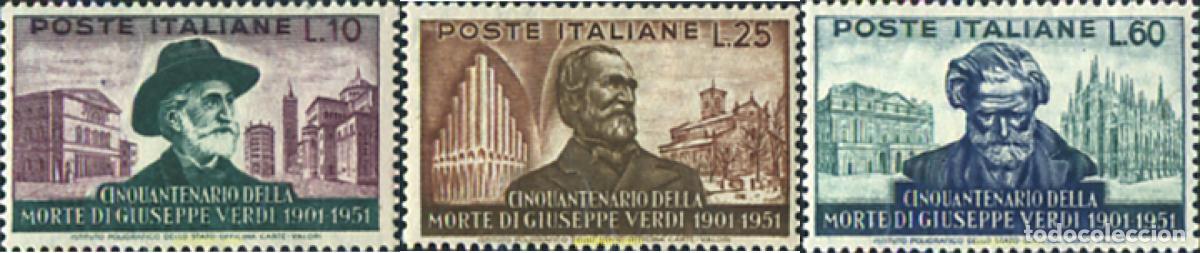 Sellos: 130353 MNH ITALIA 1951 50 ANIVERSARIO DE LA MUERTE DEL COMPOSITOR G. VERDI