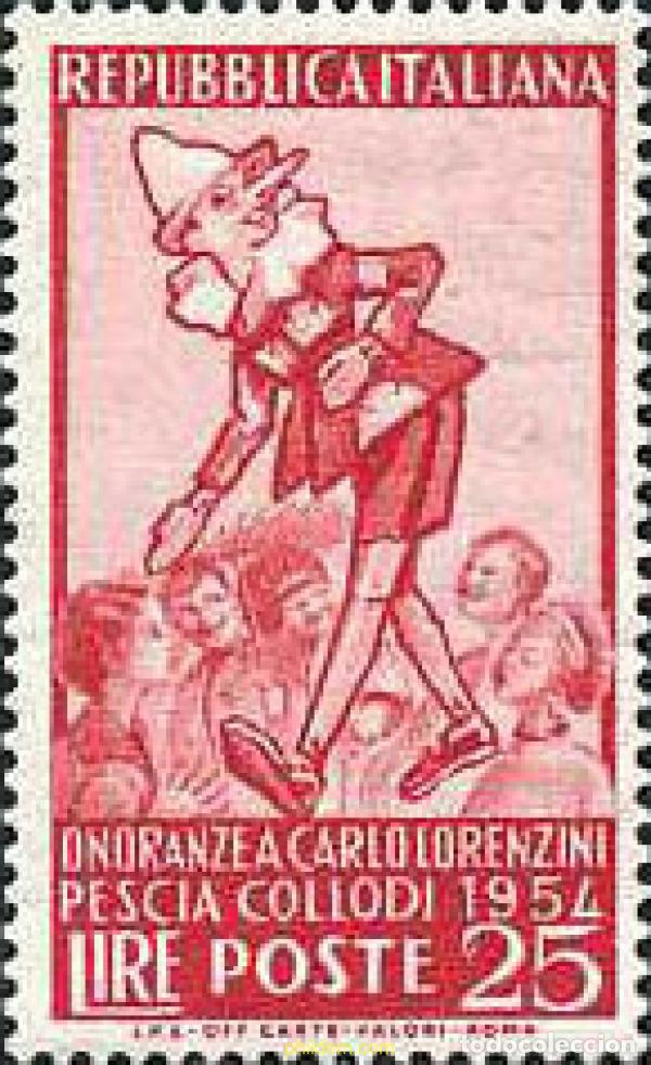 Sellos: 130367 MNH ITALIA 1954 EN HOMENAJE A CARLO LORENZINI DIT COLLODI, AUTOR DE PINOCHO