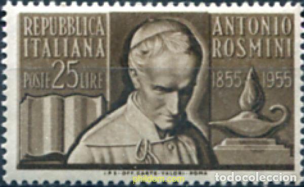 Sellos: 130374 MNH ITALIA 1955 CENTENARIO DE LA MUERTE DE ANTONIO ROSMINI