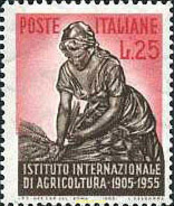 Sellos: 130379 MNH ITALIA 1955 50 ANIVERSARIO DEL INSTITUTO INTERNACIONAL AGRARIO