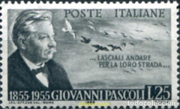 Sellos: 130437 MNH ITALIA 1955 CENTENARIO DEL NACIMIENTO DE GIOVANNI PASCOLI