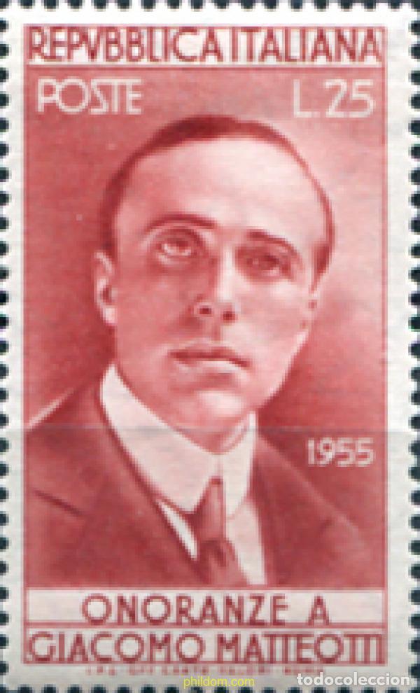 Selos: 130434 MNH ITALIA 1955 70 ANIVERSARIO DEL NACIMIENTO DEL SOCIALISTA GIACOMO MATTEOTTI