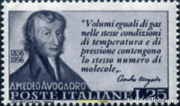 Selos: 130441 MNH ITALIA 1956 CENTENARIO DE LA MUERTE DE AMADEO AVOGADRO