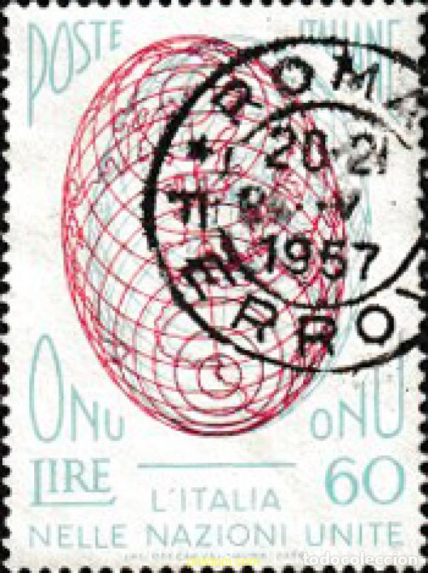 Sellos: 602543 USED ITALIA 1956 ADMISION DE ITALIA EN LA O. N.U.
